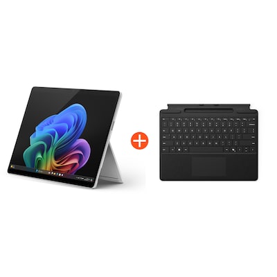 Microsoft Surface Pro (11. Edition) Copilot+ PC 13" OLED 2in1 Platin Snapdragon® X Elite 16GB/1TB SSD Win11 EP2-08379 ohne Netzteil inkl. Keyboard mit Stiftaufbewahrung schwarz