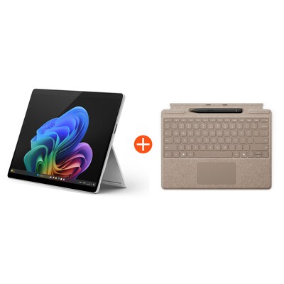Microsoft Surface Pro (11. Edition) Copilot+ PC 13" OLED 2in1 Platin Snapdragon® X Elite 16GB/512GB SSD Win11 EP2-08363 ohne Netzteil inkl. Keyboard mit Slim Pen Sand