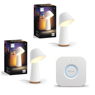 Philips Hue 2er Bedside white + Bridge V2 Image