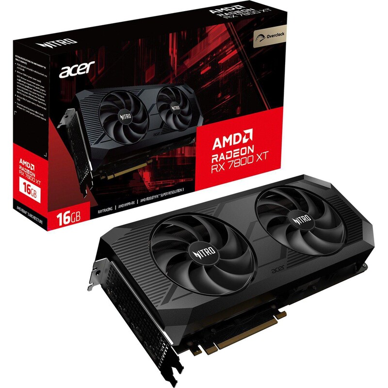 ACER Nitro Radeon RX 7800 XT OC Grafikkarte 16GB GDDR6 HDMI 3x DP