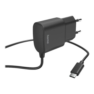 Hama 00201618 Ladegerät mit USB-C-Anschluss, 12 W, 1,0 m, Schwarz