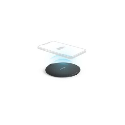 Hama 00201687 Wireless Charger Set QI-FC15 Metal 15W, kabelloses Smartphone-Ladepad, SW