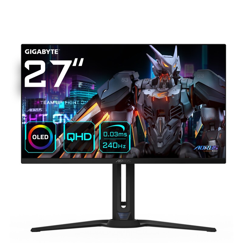 Gigabyte Aorus FO27Q2 68,6 cm (27") QHD OLED 240Hz Gaming Monitor 16:9 HDMI/DP/USB-C 240Hz 0,03ms