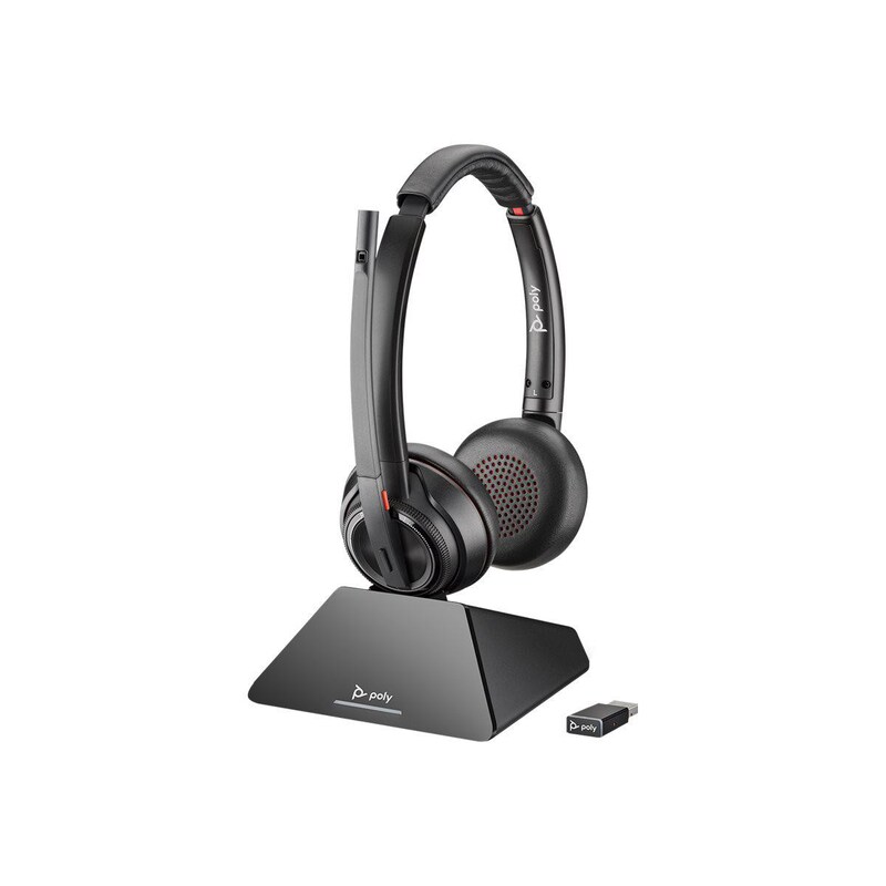 Poly Savi 8220 UC DECT USB-A-Headset, UC DECT, Basisstation, MS-Teams