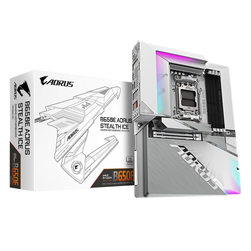 GIGABYTE AORUS B650E STEALTH ICE DDR5 ATX Mainboard Sockel AM5 HDMI/DP