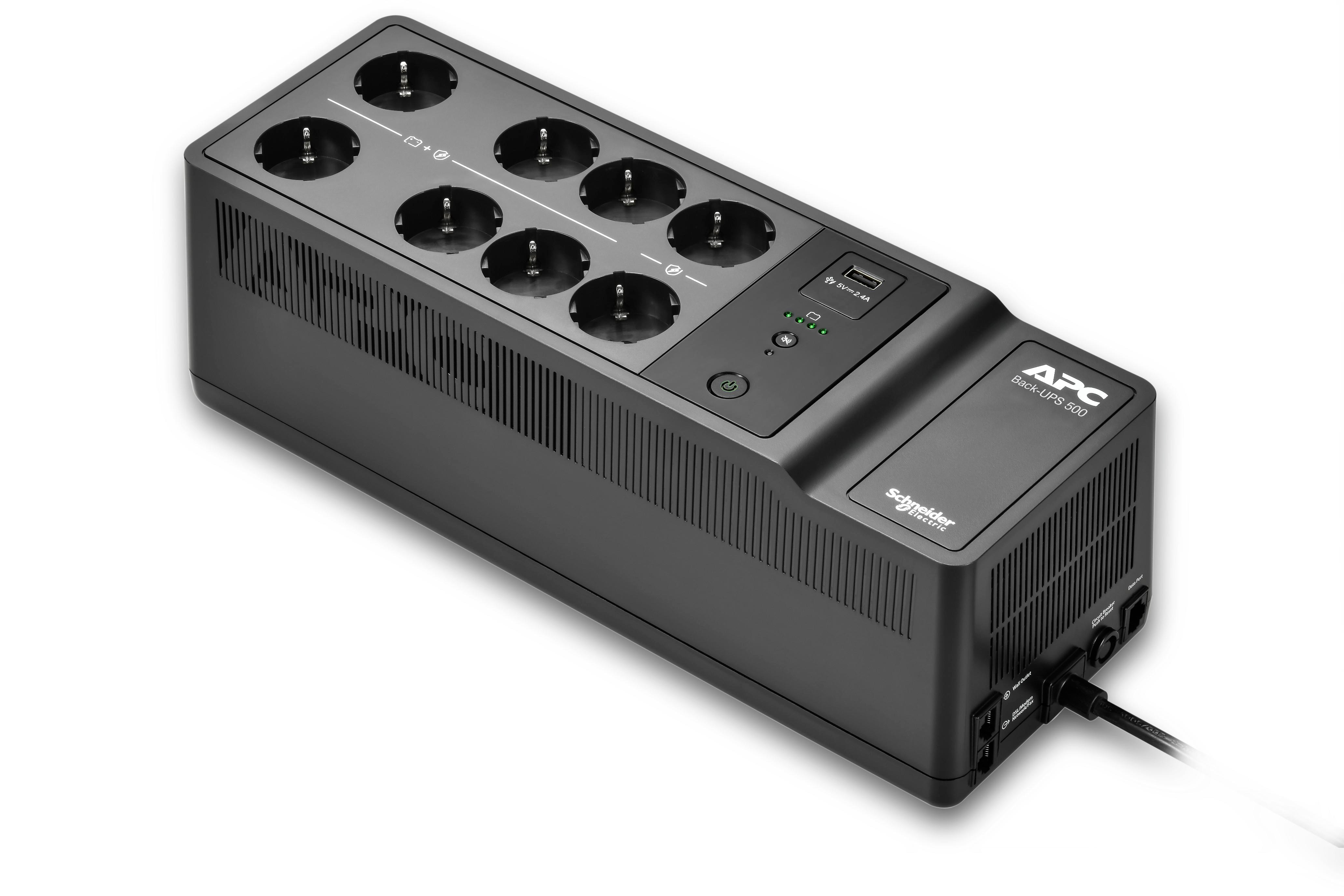 APC Back UPS BE500G2-GR, 500VA, 8x SchuKo, Überspannungsschutz