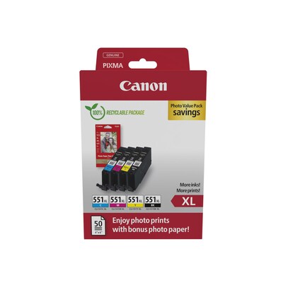 Canon CLI-551XL Druckerpatronen Multipack Cyan Magenta Gelb Schwarz 6443B008