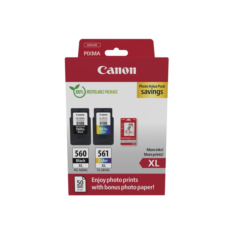 Canon PG-560XL/CL-561XL Photo Value Pack Tinte + Fotopapier 3712C008