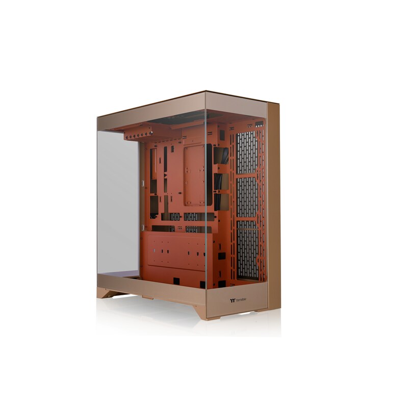 THERMALTAKE CTE E550 MX Midi-Tower Gehäuse Seitenfenster beige/orange