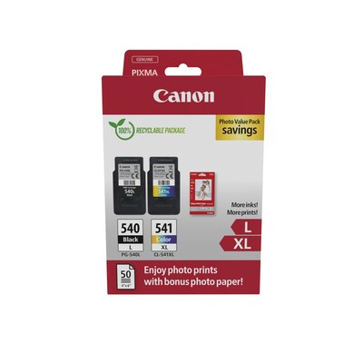 Canon 5224B012 PG-540 L / CL-541XL Vorteilspack Tinte + Fotopapier Vorteilspaket