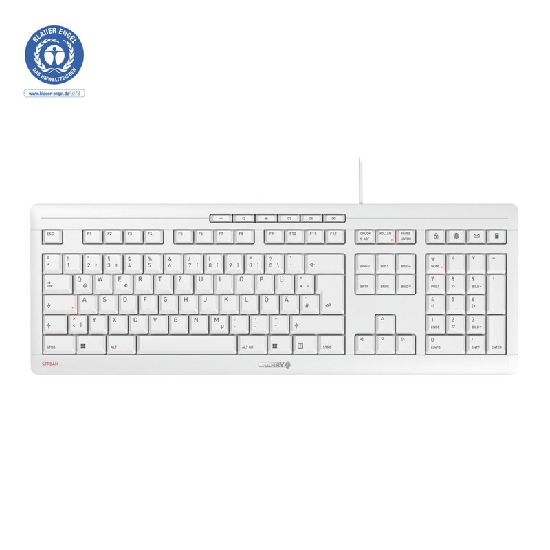 CHERRY STREAM KEYBOARD 2019 USB weiß-grau