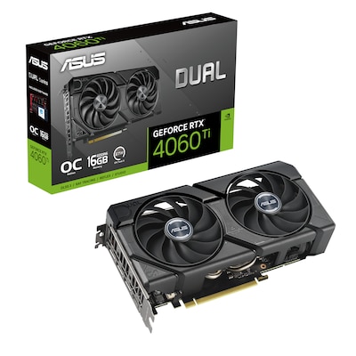 Image of ASUS DUAL GeForce RTX 4060Ti EVO OC Grafikkarte, 16GB GDDR6, HDMI, 3x DP, PCIe 4.0