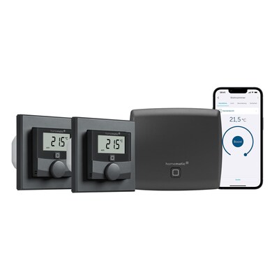 Homematic IP  Starter Set Fußbodenheizungssteuerung • für 2 Räume • anthrazit | 04047976602759