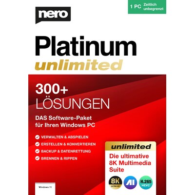 Nero AG NERO Platinum Unlimited Download Code | 04052272003032