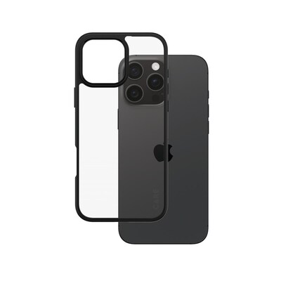 CARE by PanzerGlass® Flagship Case Transparent Urban Combat m. Schwarz Rahmen iPhone 16 Pro Max