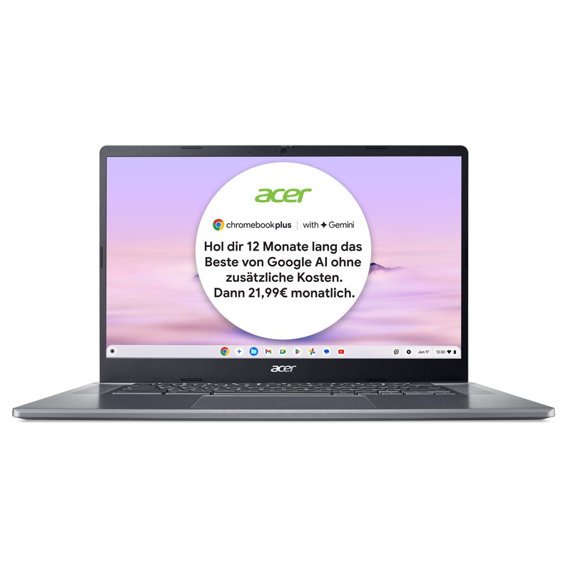 Laptop günstig Kaufen-Acer Chromebook Plus 515 Laptop mit Google AI 15"FHD i3-1215U 8GB/256GB SSD ChromeOS CB515-2HT-39N3. Acer Chromebook Plus 515 Laptop mit Google AI 15"FHD i3-1215U 8GB/256GB SSD ChromeOS CB515-2HT-39N3 <![CDATA[• Intel® Core™ i3-1215U Prozessor (bi