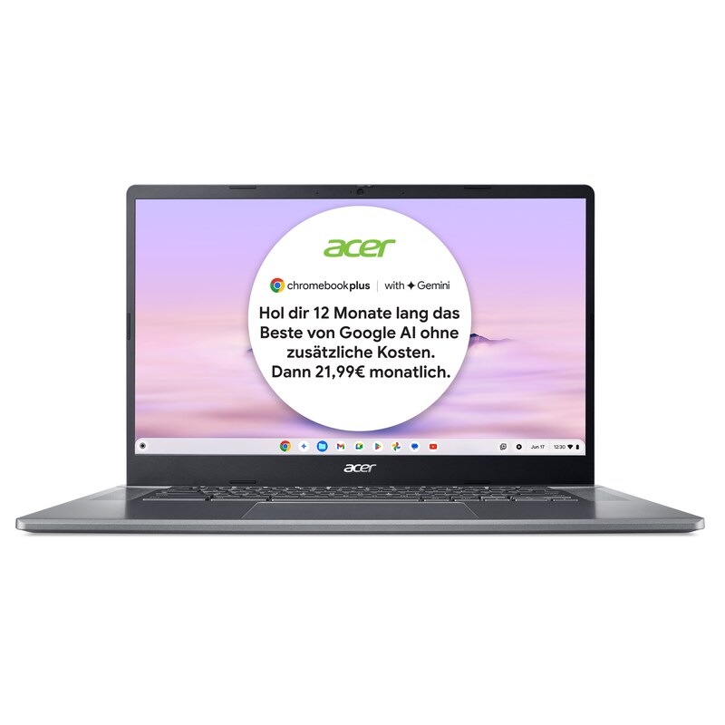 Acer Chromebook Plus 515 Laptop mit Google AI 15"FHD i3-1215U 8GB/256GB SSD ChromeOS CB515-2HT-39N3