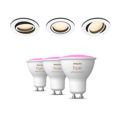 Philips Hue White Ambiance Milliskin Einbauspot weiß • 3er Pack + GU10 3er Pack