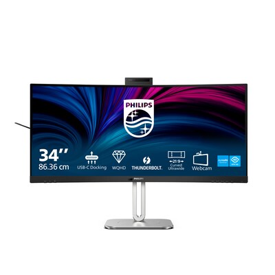 Philips 34B2U6603CH 86,4cm (34") UWQHD VA Office Monitor Curved 21:9 HDMI/DP/TB4 PD100W 120Hz