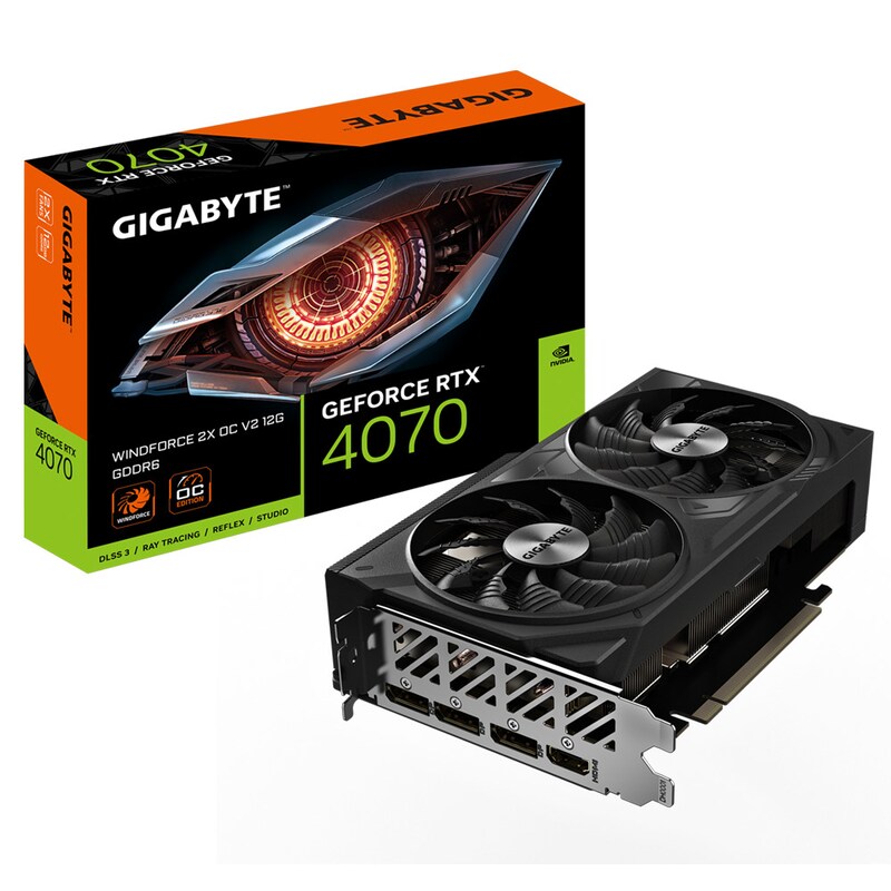 GIGABYTE GeForce RTX 4070 Windforce 2x V2 12GB OC Grafikkarte