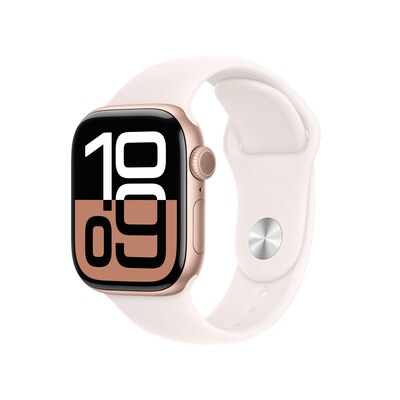 Image of Apple Watch Series 10 GPS 42mm Aluminium rose gold Sportarmband light blush - M/L