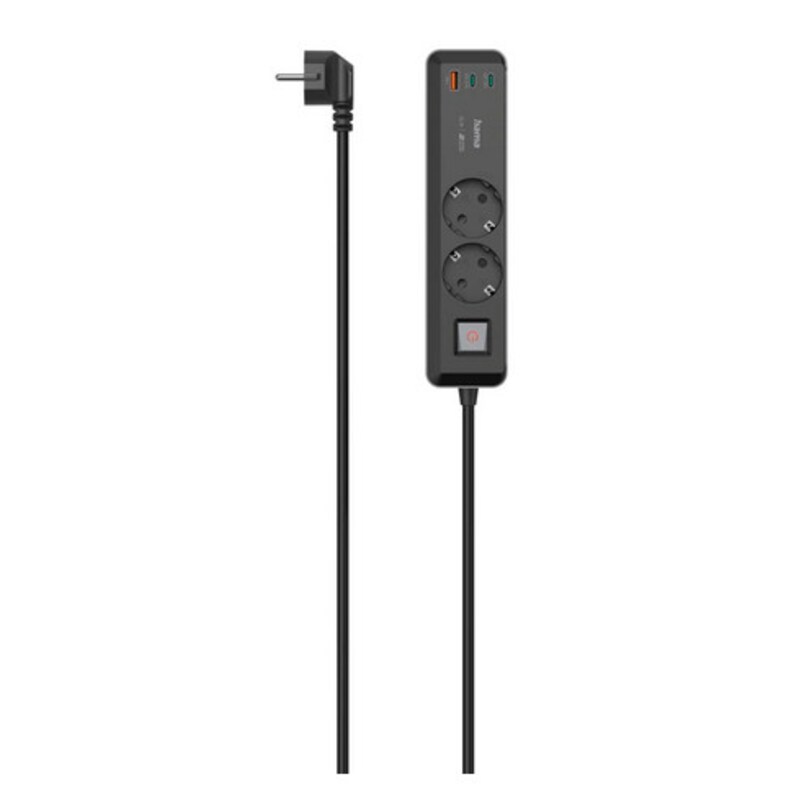 Fach günstig Kaufen-Hama 00223188 Steckdosenleiste, 2-fach, USB-C/A 65W, PD, Schalter, 1,4 m, Schwarz/Grau. Hama 00223188 Steckdosenleiste, 2-fach, USB-C/A 65W, PD, Schalter, 1,4 m, Schwarz/Grau <![CDATA[• 2 Steckdosen (Schuko) um 45° gedreht, komplett schaltbar • 3x USB-Ans