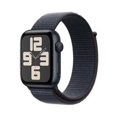 Image of Apple Watch SE GPS 44mm Alu Mitternacht Sport Loop Armband tinte