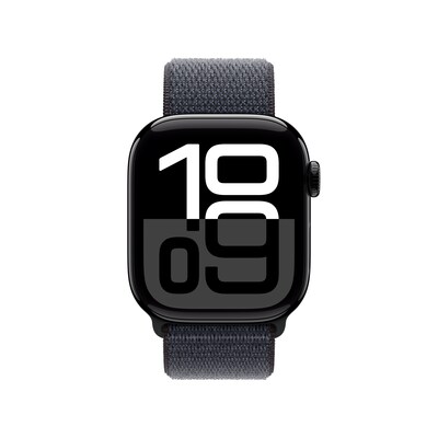 Image of Apple Watch Series 10 LTE 42mm Diamantschwarz Aluminiumgehäuse mit Ink Sport Loop