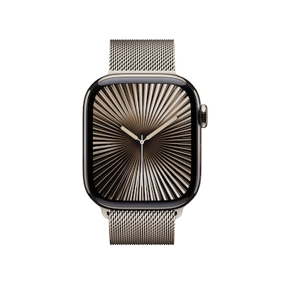 Apple Watch Series 10 LTE 42mm Natural Titangehäuse mit Natural Milanese Loop