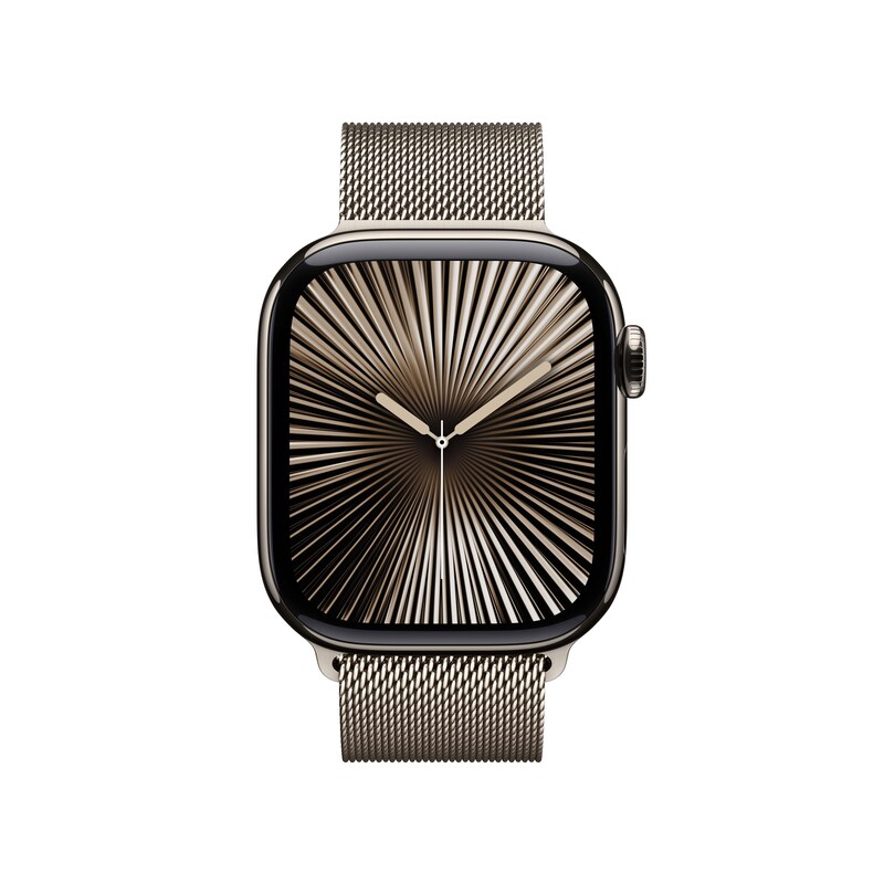 Apple Watch Series 10 LTE 42mm Natural Titangehäuse mit Natural Milanese Loop