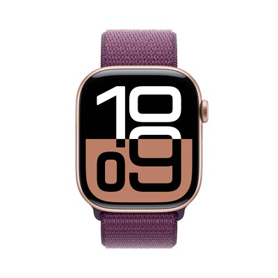 Image of Apple Watch Series 10 LTE 46mm Rose Gold Aluminiumgehäuse mit Plum Sport Loop