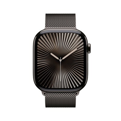 Apple Watch Series 10 LTE 46mm Slate Titangehäuse mit Slate Milanese Loop S/M