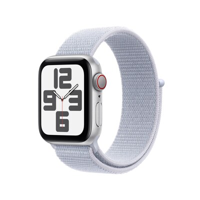 Image of Apple Watch SE GPS + Cellular 40mm Alu Silber Sport Loop Armband Blaue Wolke