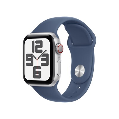 Image of Apple Watch SE GPS + Cellular 40mm Alu Silber Sportarmband Denim - M/L