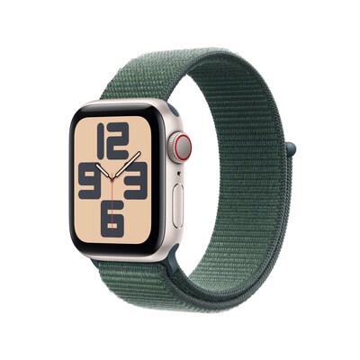 Image of Apple Watch SE GPS + Cellular 40mm Alu Polarstern Sport Loop Armband Seegrün