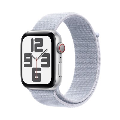 Image of Apple Watch SE GPS + Cellular 44mm Alu Silber Sport Loop Armband Blaue Wolke