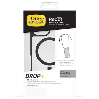 OtterBox React Necklace MagSafe Apple iPhone 16 Black Crystal - clear/black