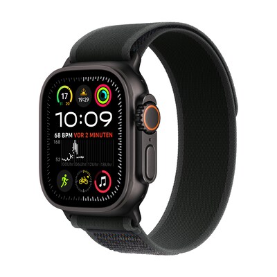 Apple Watch Ultra 2 LTE 49mm schwarzes Titan Gehäuse mit schwarzem Trail Armband - S/M