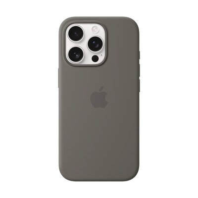 Apple Original iPhone 16 Pro Silikon Case mit MagSafe - Steingrau