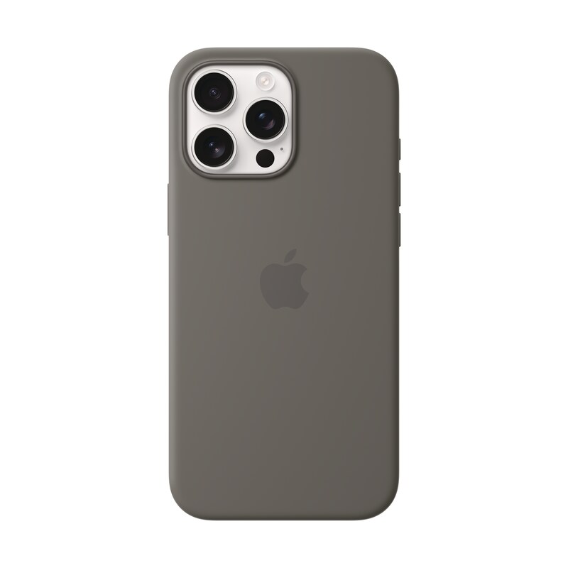 Apple Original iPhone 16 Pro Max Silikon Case mit MagSafe - Steingrau