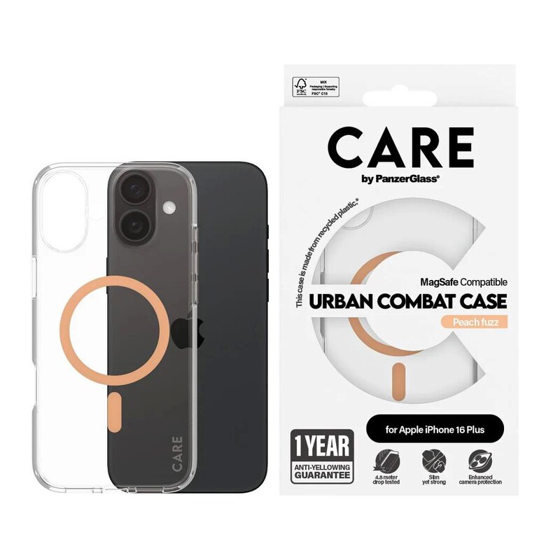 CARE by PanzerGlass® Flagship Case Transparent Urban Combat MagSafe iPhone 16 Plus