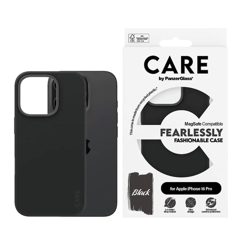 CARE by PanzerGlass® Fashionable Case Schwarz m. MagSafe iPhone 16 Pro