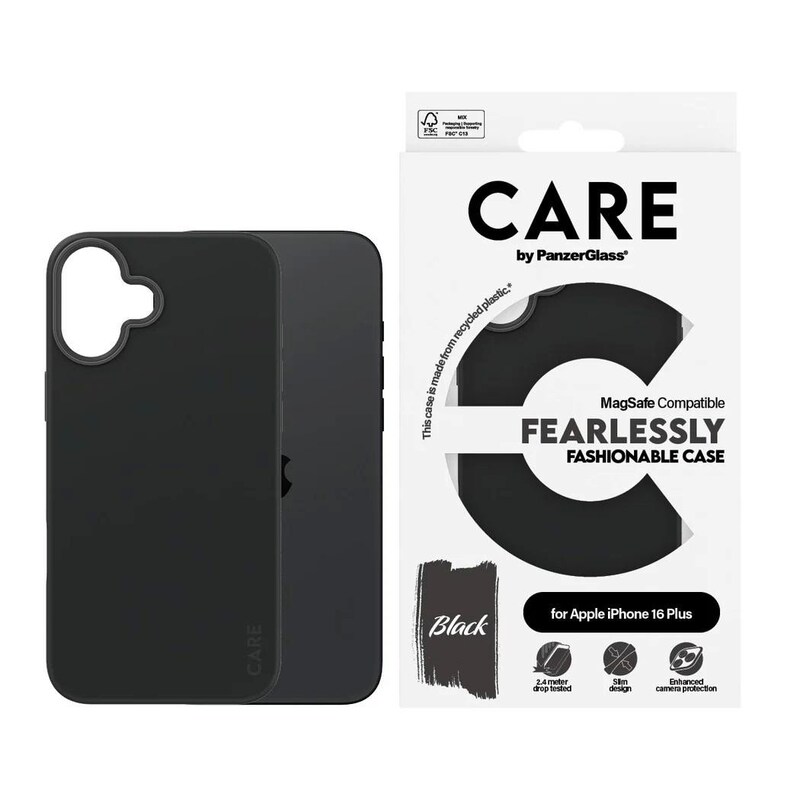 CARE by PanzerGlass® Fashionable Case Schwarz m. MagSafe iPhone 16 Plus