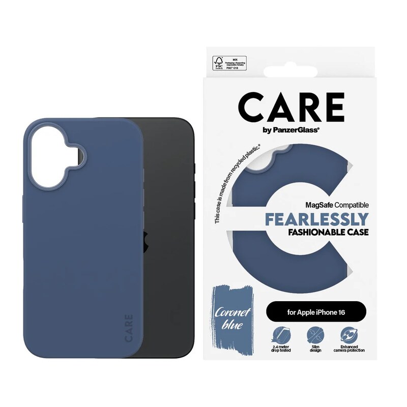 CARE by PanzerGlass® Fashionable Case Blau m. MagSafe iPhone 16