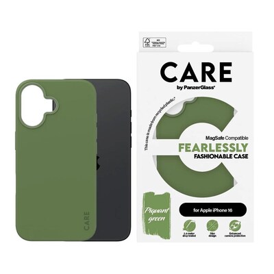 CARE by PanzerGlass® Fashionable Case Grün m. MagSafe iPhone 16