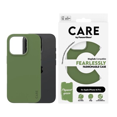 CARE by PanzerGlass® Fashionable Case Grün m. MagSafe iPhone 16 Pro