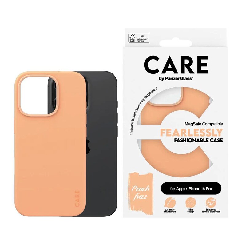 CARE by PanzerGlass® Fashionable Case Peachy m. MagSafe iPhone 16 Pro