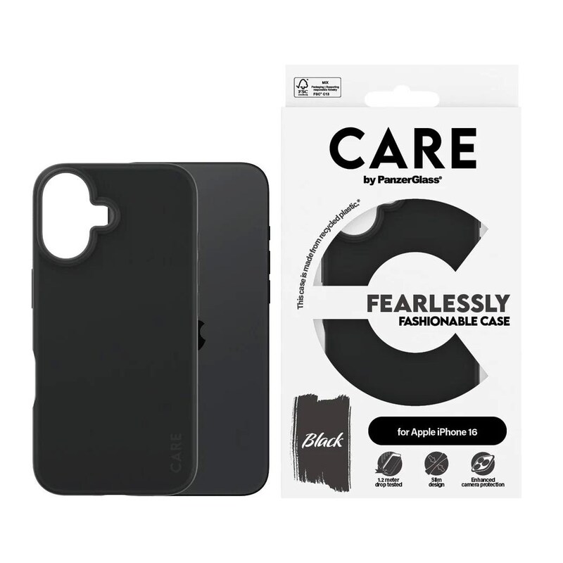 CARE by PanzerGlass® Fashionable Case Schwarz iPhone 16