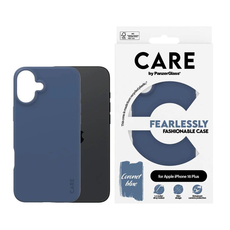 CARE by PanzerGlass® Fashionable Case Blau iPhone 16 Plus