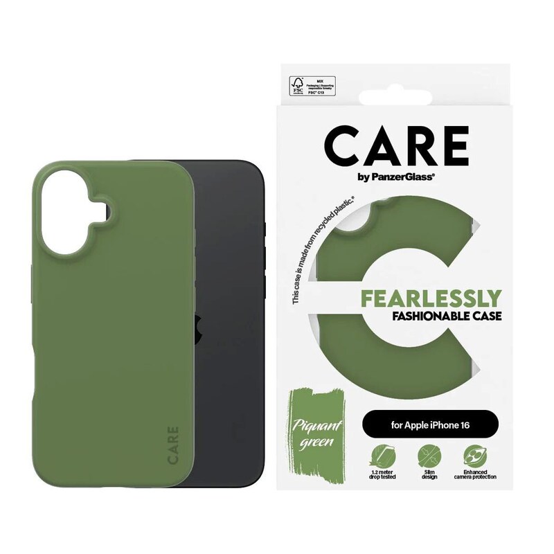 CARE by PanzerGlass® Fashionable Case Grün iPhone 16